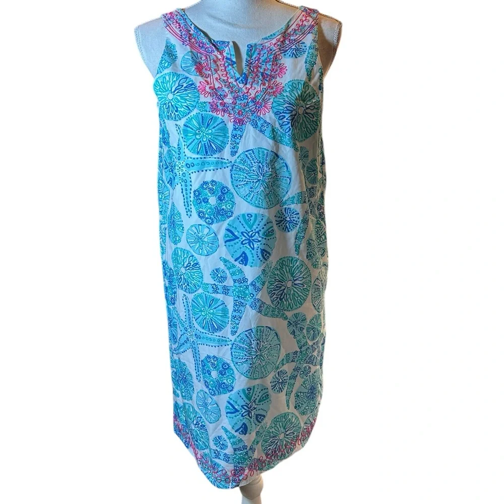Lilly Pulitzer Sand Dollar and Starfish Shift Dress
